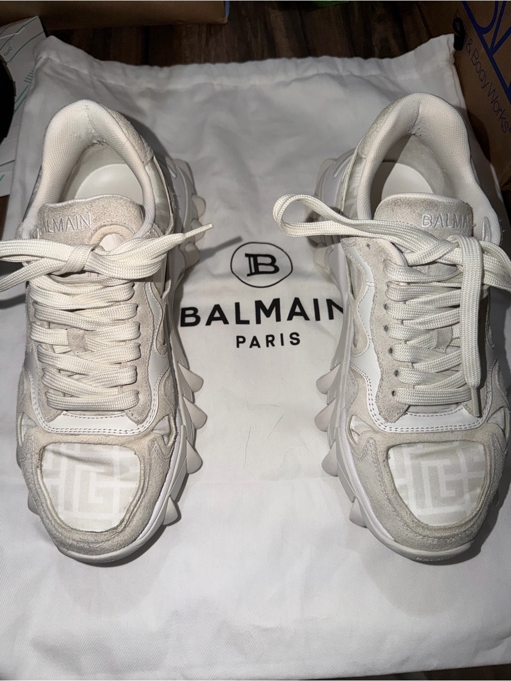 Balmain Women’s Suede Logo Sneakers